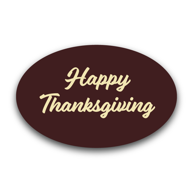 Happy Thanksgiving Small Oval Chocolates